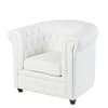 Fauteuil club capitonné blanc